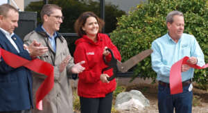 State Representative Rob VerHeulen, Walker Mayor Mark Huizenga, Tubelite's Amy Cole and Steve Green (photo by Brian Tobias)